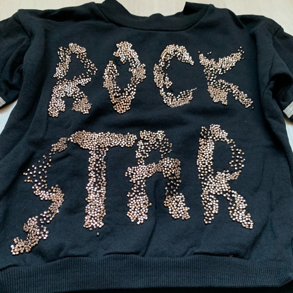 Diesel Girls ROCK STAR sweatshirt in black with gold beads Size 5